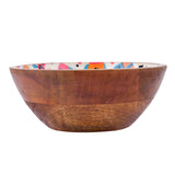 Round Wooden Serving Bowl (Brown)