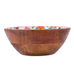 Round Wooden Serving Bowl (Brown)