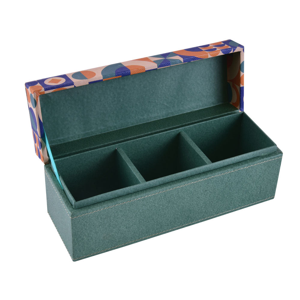 Geometric Three Section Utility Organiser Box (Green)