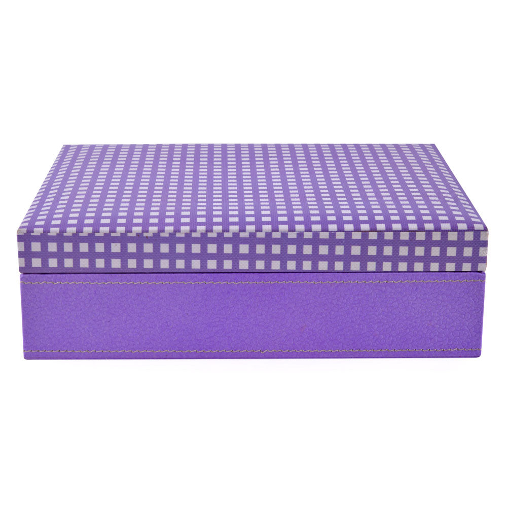 Checkered Six Section Utility Organiser Box (Purple)