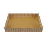 Leaf Design Canvas & MDF Serving Tray (Orange)