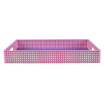 Checkered Canvas & MDF Serving Tray (Purple)