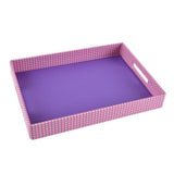 Checkered Canvas & MDF Serving Tray (Purple)