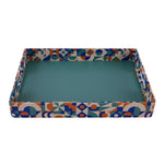 Geometric Canvas & MDF Serving Tray (Multicolor)