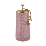 Lily Twigs Glass & Metal Urn (Large, Pink & Gold)