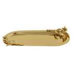 Decorative Oval Metal Serving Tray (Small, Gold)