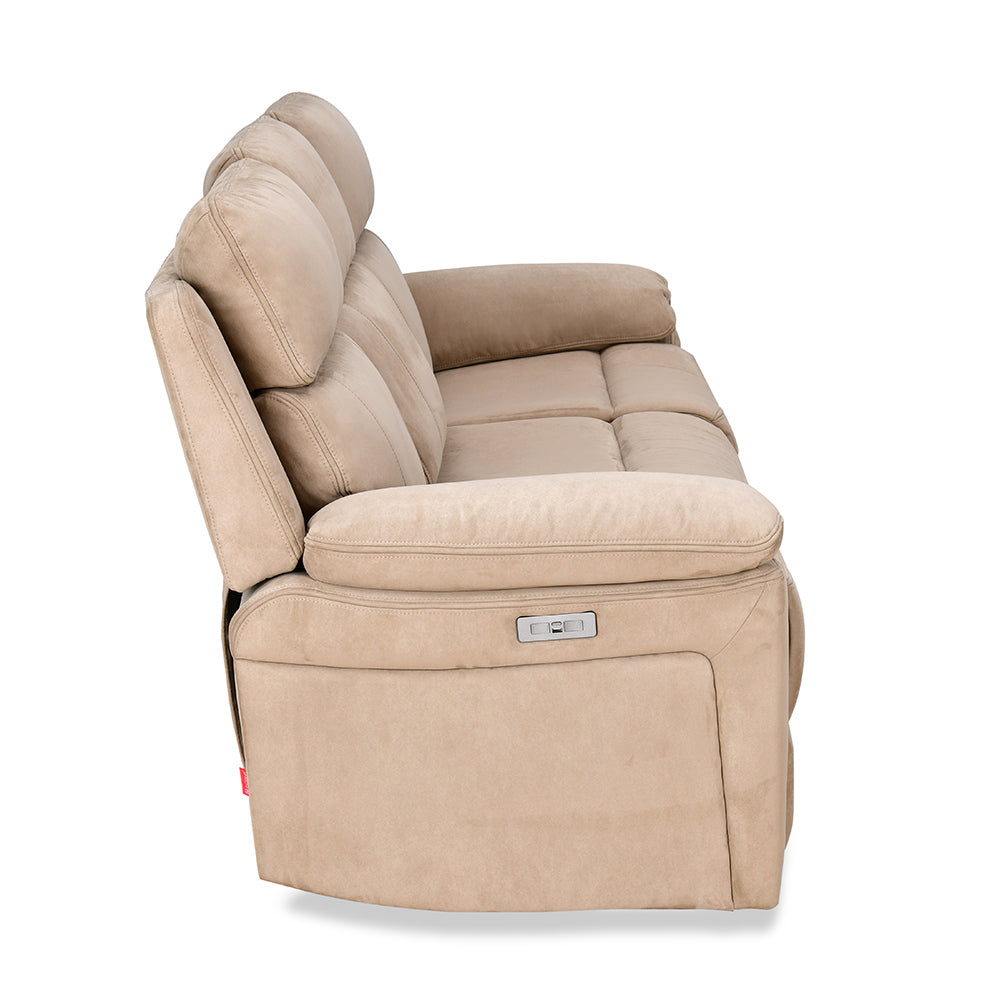 Clapton 3 Seater Double Motor Electric Recliner(Beige)