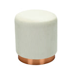 Susie Fabric Ottoman with Metal Base (Cream)