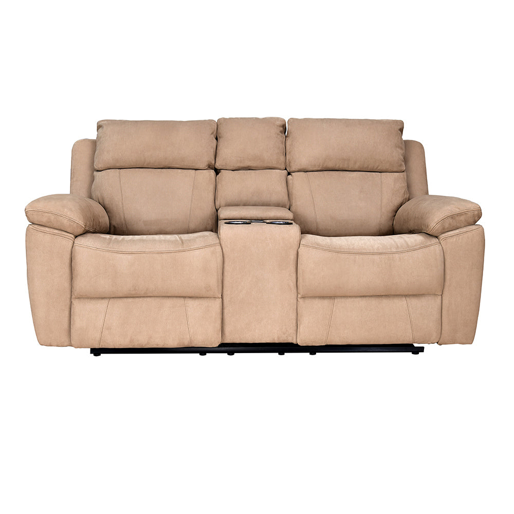 Clapton 2 Seater Double Motor Electric Recliner With Smart Center Console (Beige)