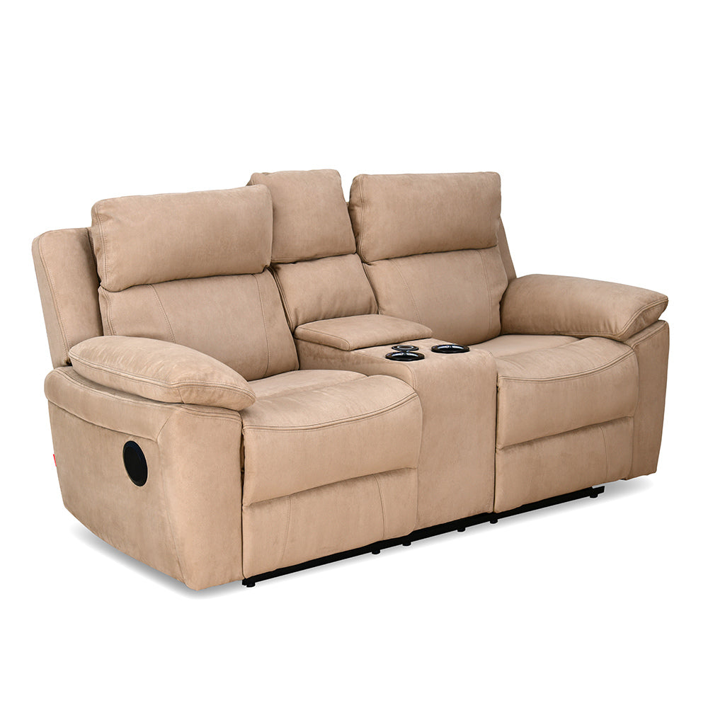 Clapton 2 Seater Double Motor Electric Recliner With Smart Center Console (Beige)