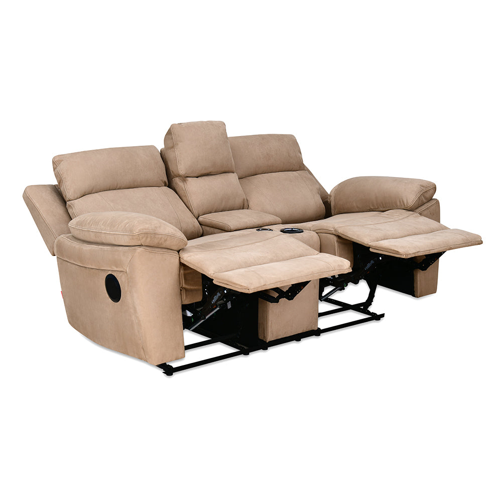 Clapton 2 Seater Double Motor Electric Recliner With Smart Center Console (Beige)