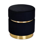 Loki Fabric Ottoman with Metal Base (Black)