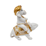 Ganesha On Mouse Polyresin Showpiece (White & Gold)