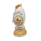 Ganesha On Shankh Polyresin Showpiece (White & Gold)