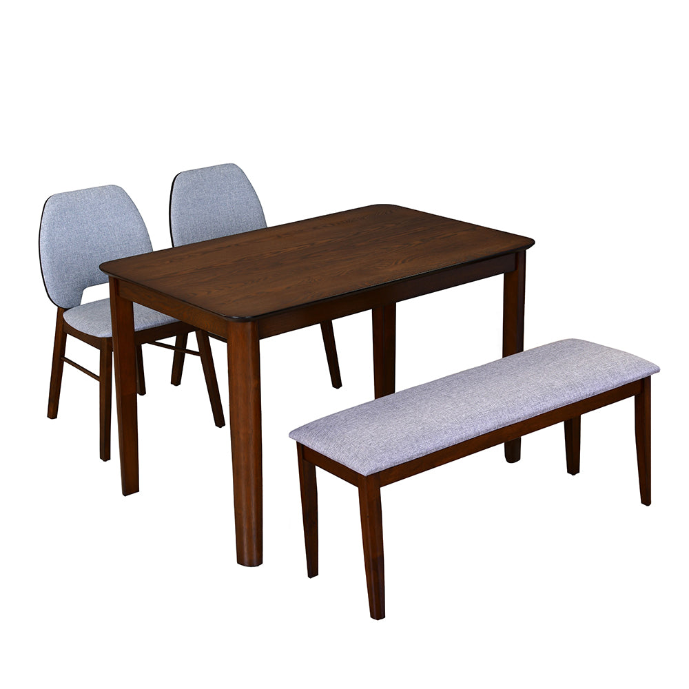 Orval 1 +  2 + Bench Dining Set (Rio Brown)