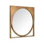 Adjacent Curved Square Shaped Decorative Wall Mirror (Gold)