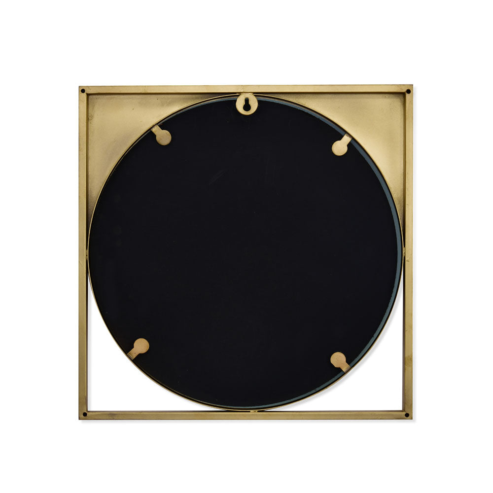 Adjacent Curved Square Shaped Decorative Wall Mirror (Gold)