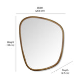 Pebble Shaped Decorative Wall Mirror (Small, Gold)