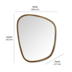 Pebble Shaped Decorative Wall Mirror (Small, Gold)