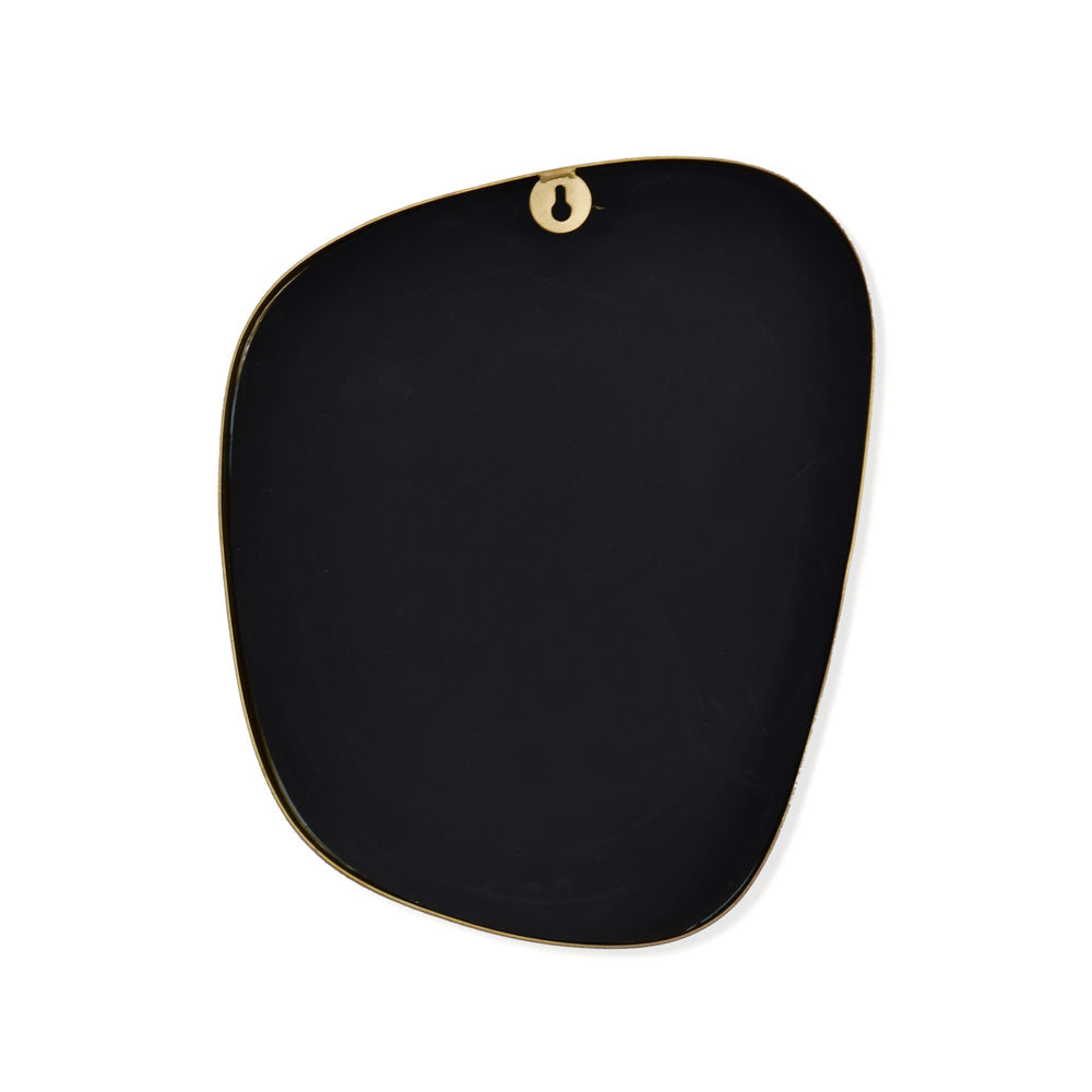 Pebble Shaped Decorative Wall Mirror (Small, Gold)