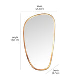 Pebble Shaped Decorative Wall Mirror (Small, Gold)