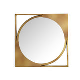 Alternating Curved Square Shaped Decorative Wall Mirror (Gold)