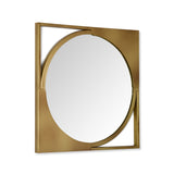 Alternating Curved Square Shaped Decorative Wall Mirror (Gold)