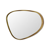 Pebble Shaped Decorative Wall Mirror (Large, Gold)