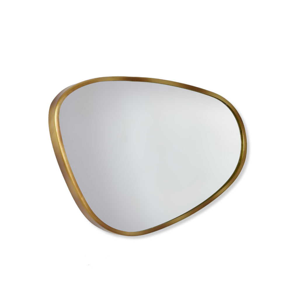 Pebble Shaped Decorative Wall Mirror (Large, Gold)