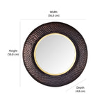 Round Shaped Decorative Wall Mirror (Medium, Copper)