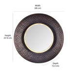 Round Shaped Decorative Wall Mirror (Small, Copper)