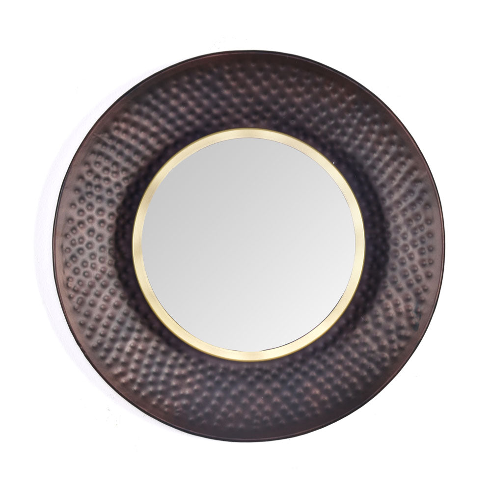 Round Shaped Decorative Wall Mirror (Small, Copper)