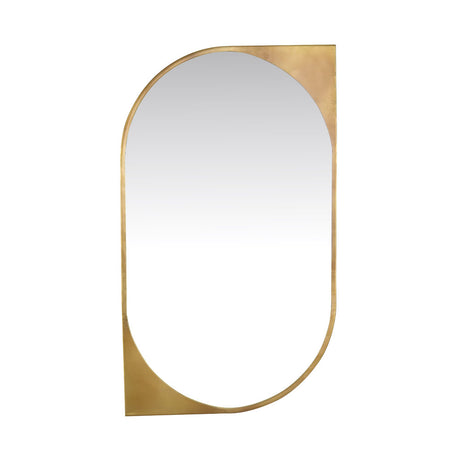 Curved Rectangular Decorative Wall Mirror (Antique Gold)