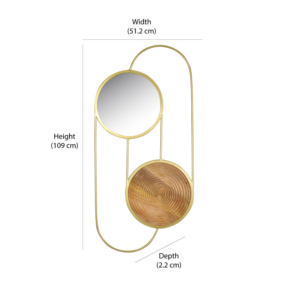 Dual Circular Decorative Wall Mirror (Gold)