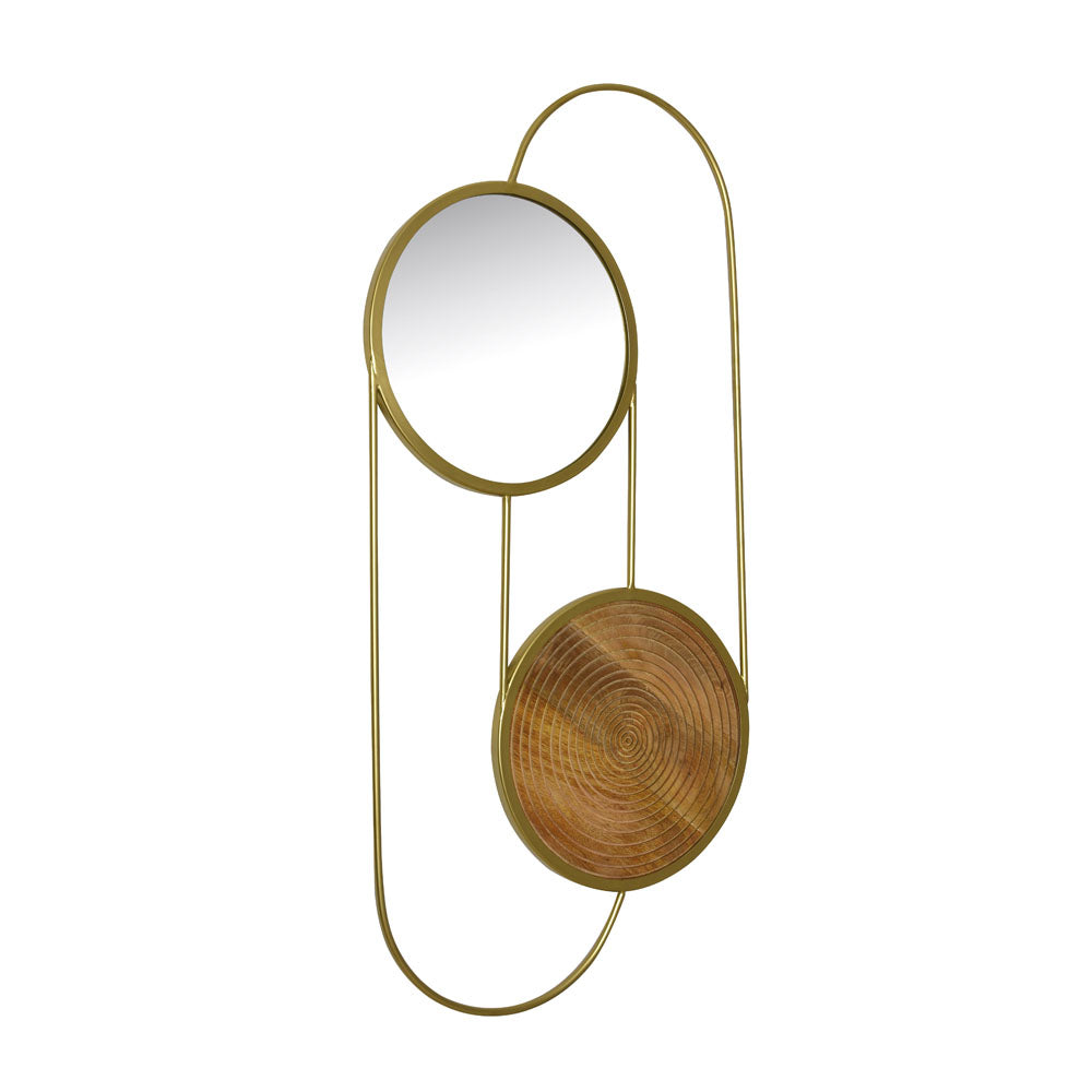 Dual Circular Decorative Wall Mirror (Gold)