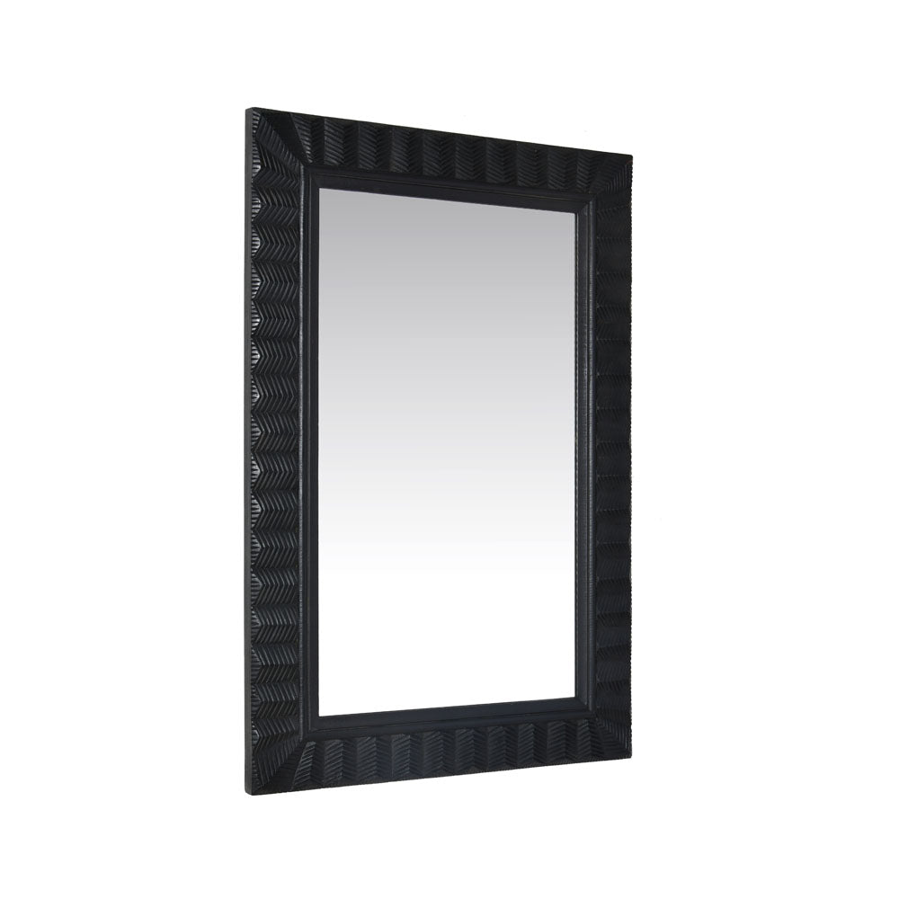 Decorative Lines Rectangular Mirror (Black)