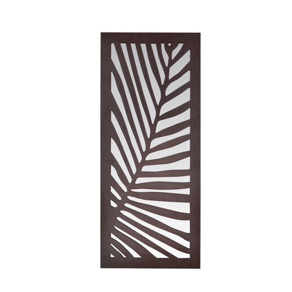 Leaf Design MDF and Glass Wall Decor (Brown)