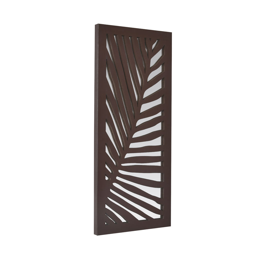 Leaf Design MDF and Glass Wall Decor (Brown)