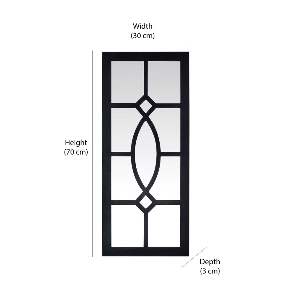 French Window MDF and Glass Wall Decor (Black)