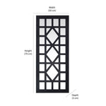 Diamond Square Geometric MDF and Glass Wall Decor (Black)