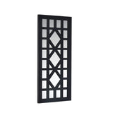 Diamond Square Geometric MDF and Glass Wall Decor (Black)