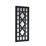 Diamond Square Geometric MDF and Glass Wall Decor (Black)