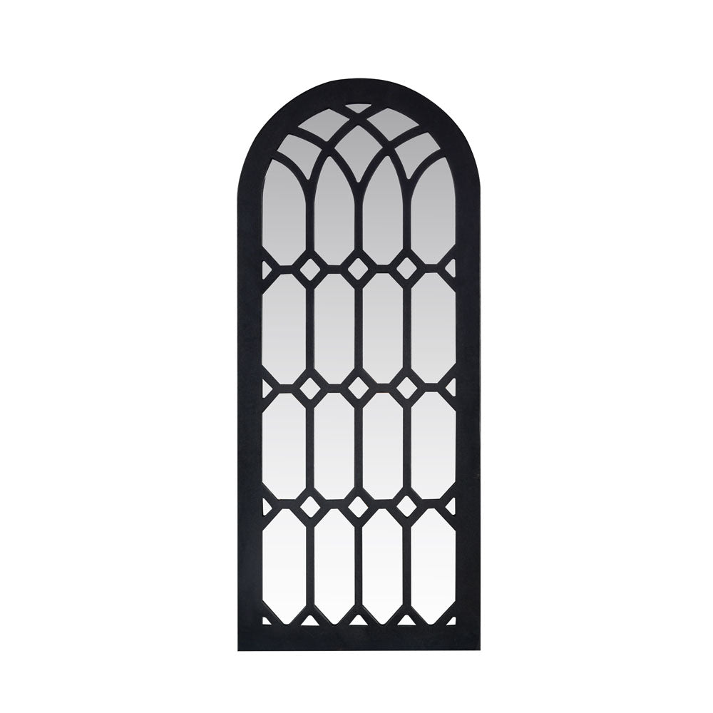 Arch Window MDF and Glass Wall Decor (Black)