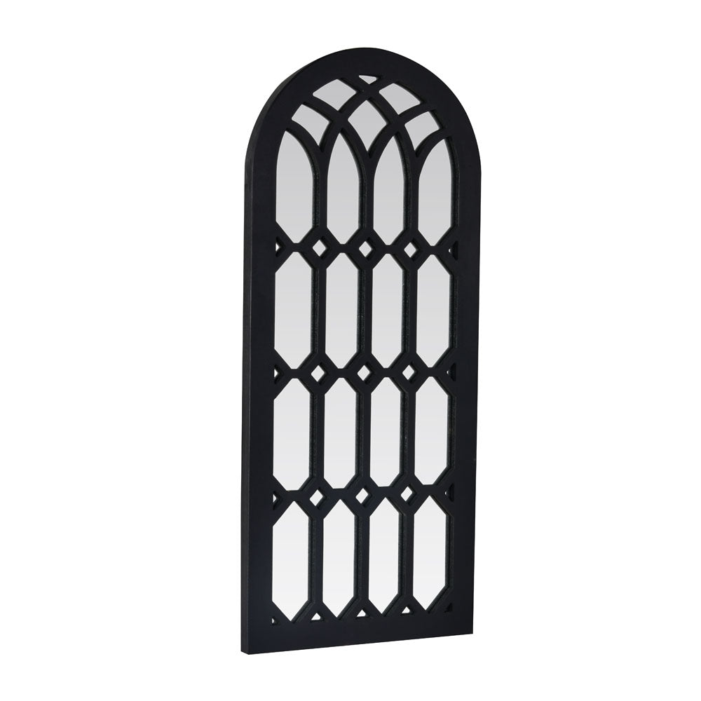 Arch Window MDF and Glass Wall Decor (Black)