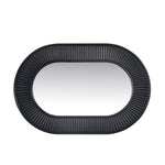 Decorative Lines Oval Mirror (Black)