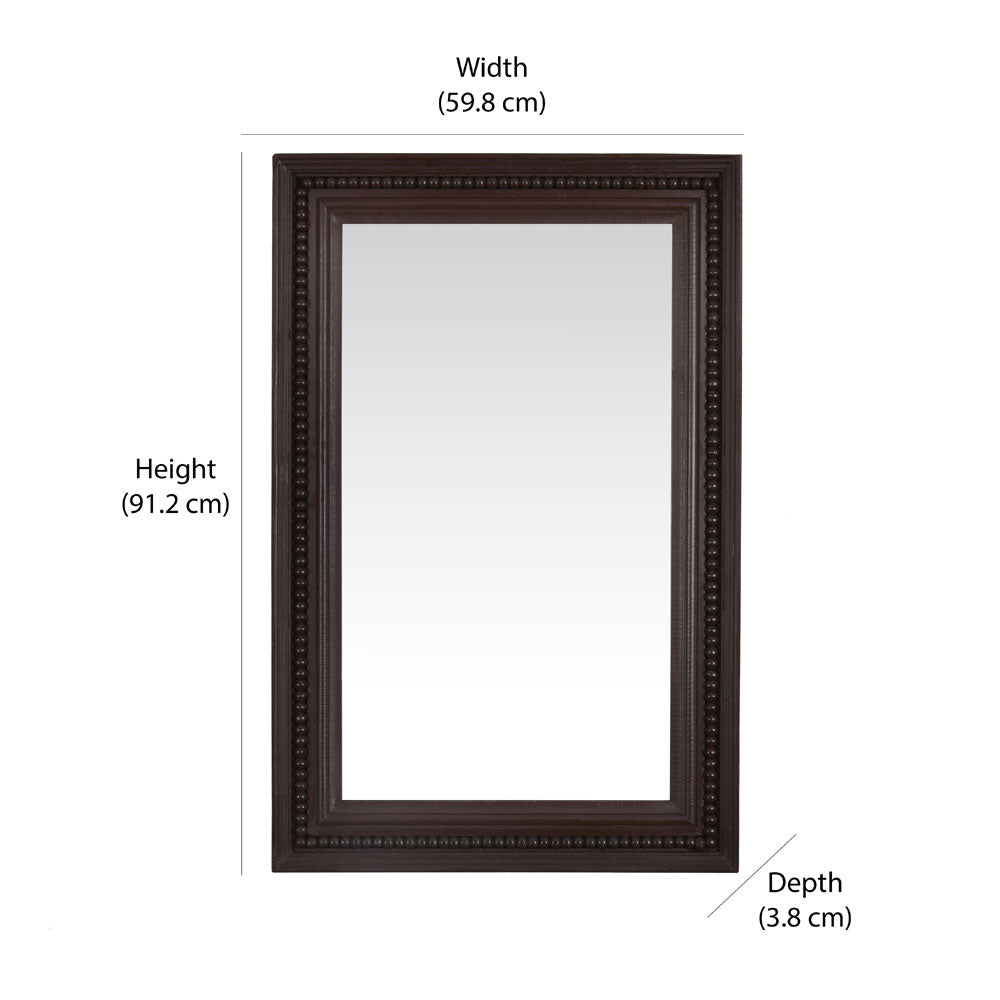 Beaded Rectangle Mirror (Brown)