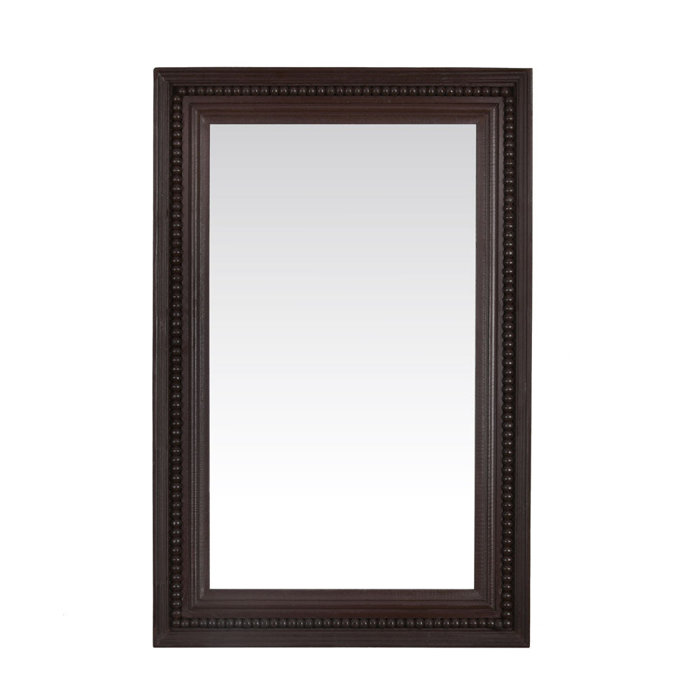 Beaded Rectangle Mirror (Brown)