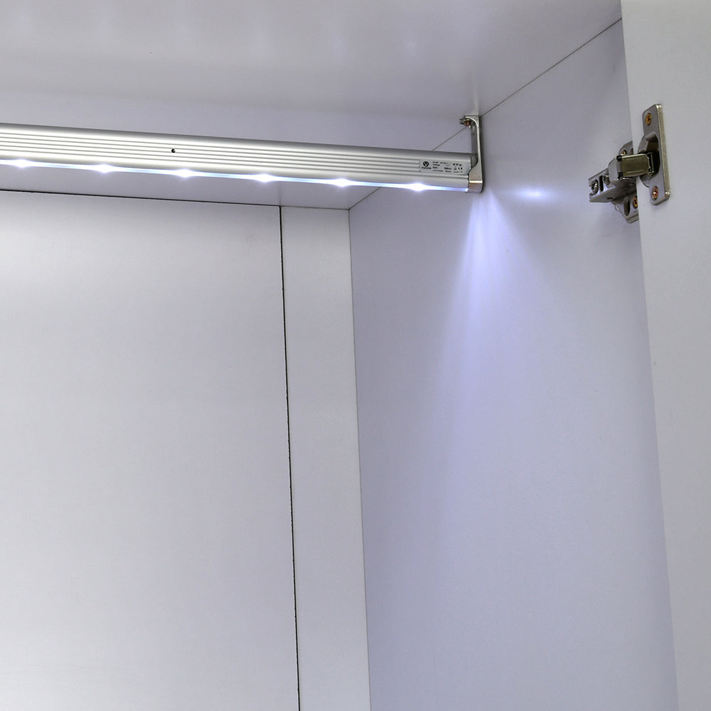 Cassini 3 Door Wardrobe With Led Light (White)