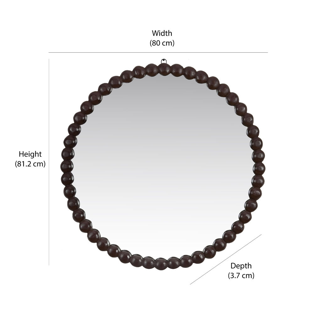 Decorative Balls Round Mirror (Brown)