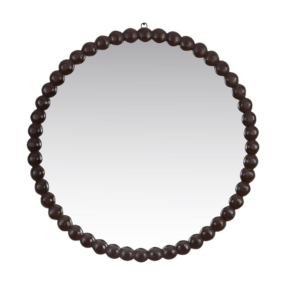 Decorative Balls Round Mirror (Brown)